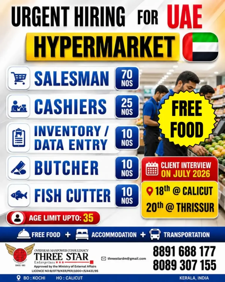 Hypermarket Staff Required in UAE 🛒