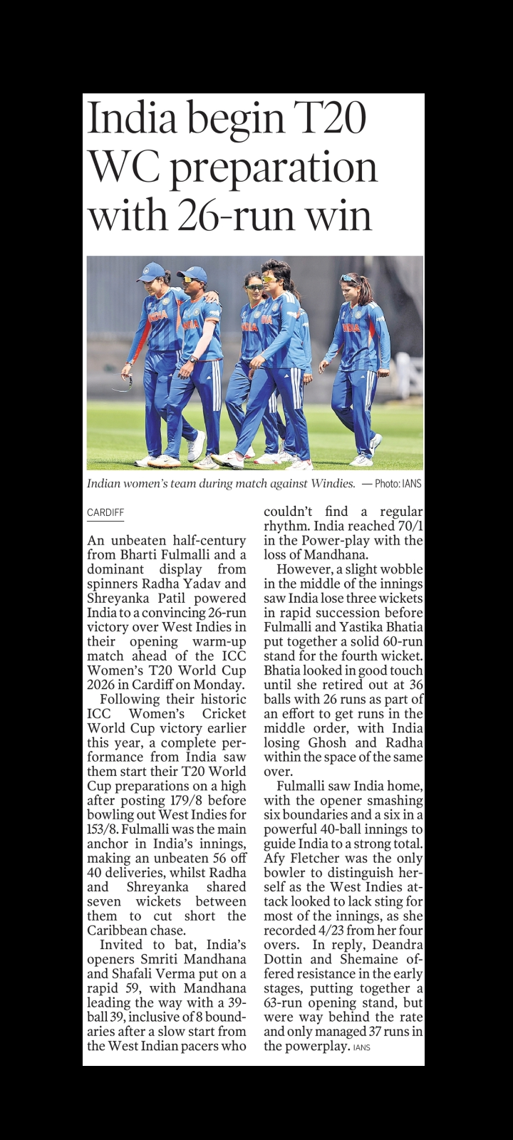 ICC Women’s T20 World Cup Warm-Up