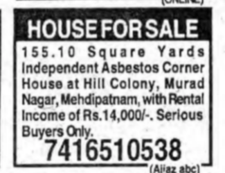 Independent House for Sale in Mehdipatnam
