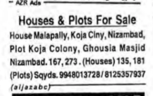 independent House for sale in nizamabad
