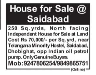 Independent House for Sale