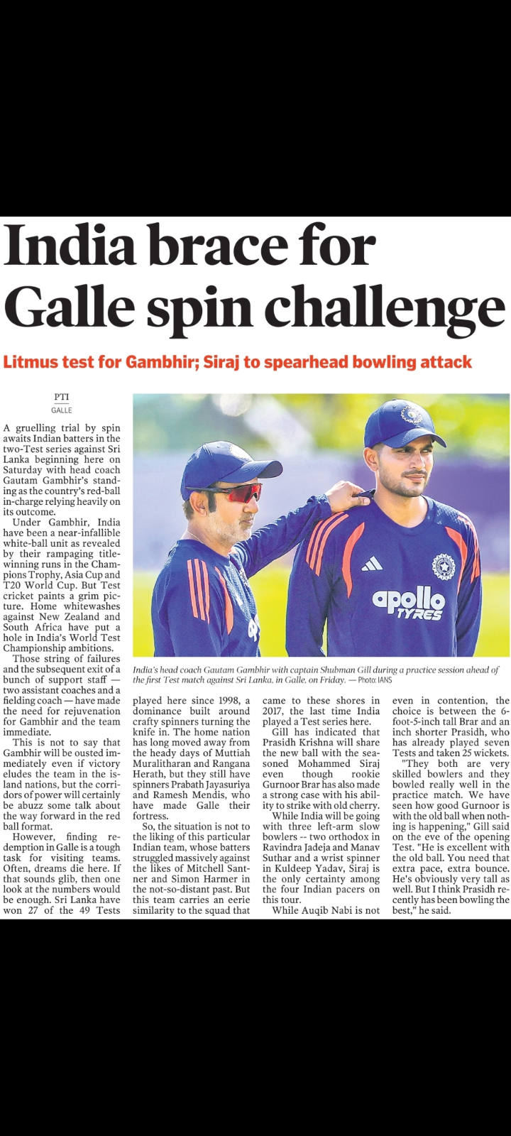 India vs Sri Lanka – Galle Test Series Preview