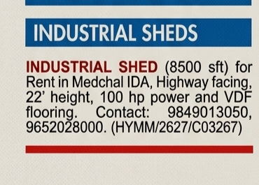 🏭 Industrial Shed For Rent
