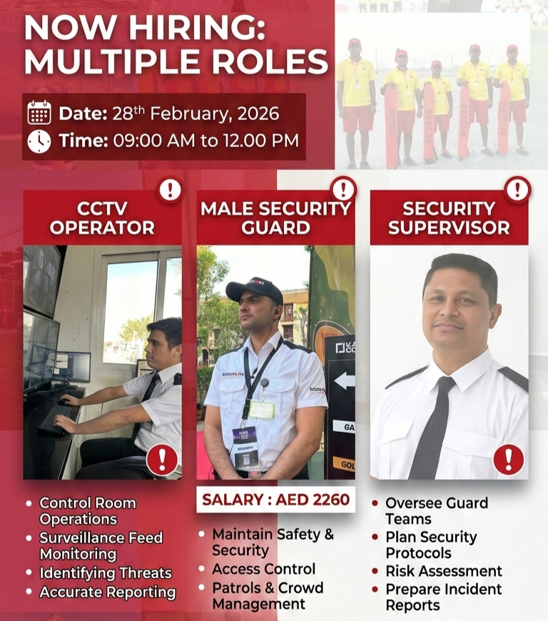 job Opportunity for Security Jobs - Dubai