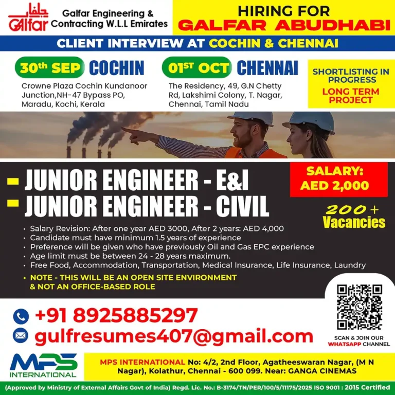 Junior Engineers – Galfar Abudhabi