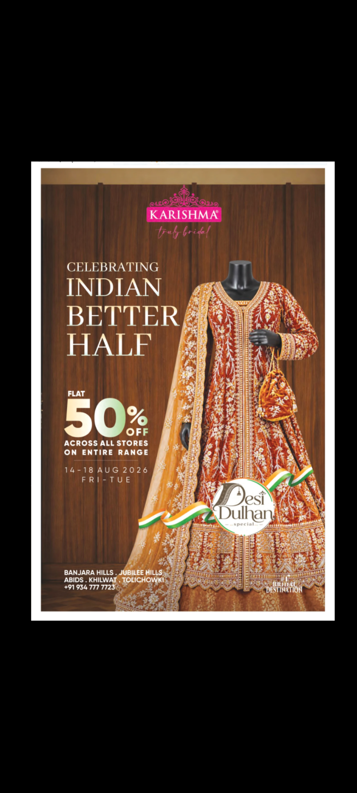 Karishma Truly Bridal Special offer!! 50% flat