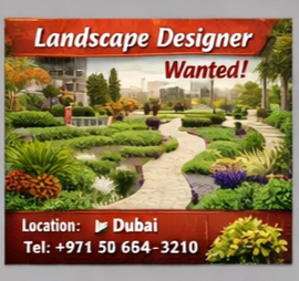 Landscape designer job opportunity at Dubai