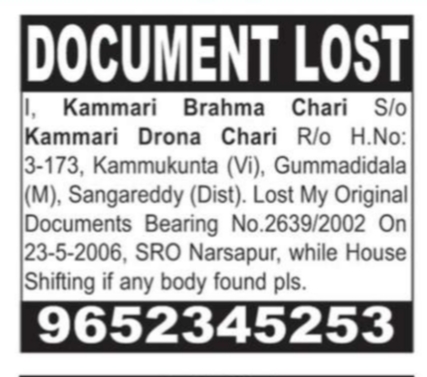 LOST & FOUND NOTICE