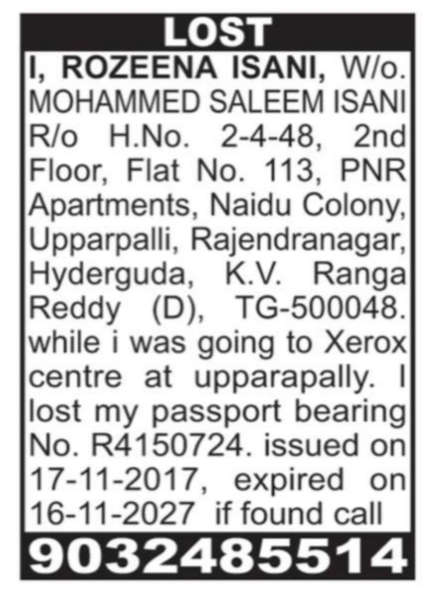 Lost Original Passport 🛂