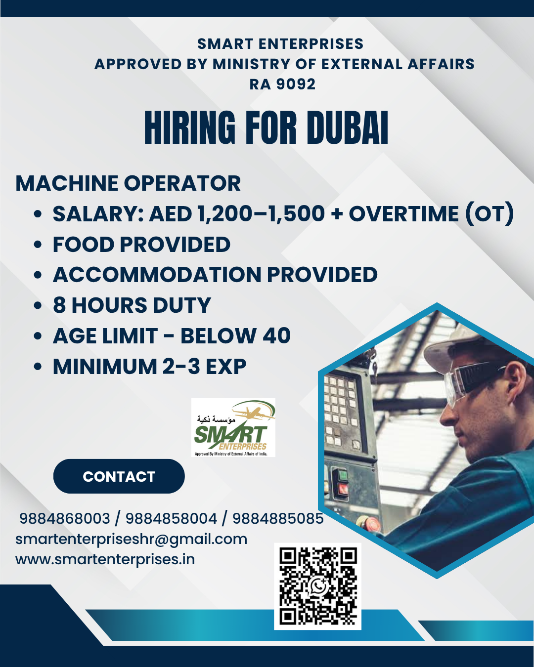 Machine Operator Required in Dubai