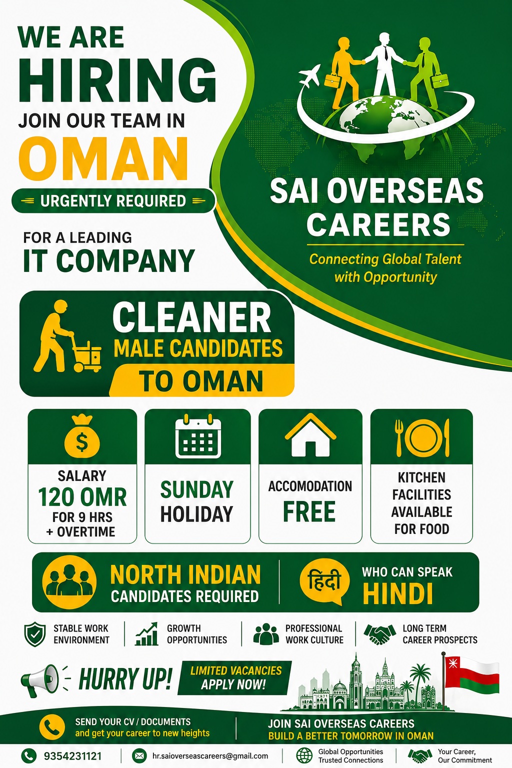 Male Cleaners Required in Oman 🧹🇴🇲