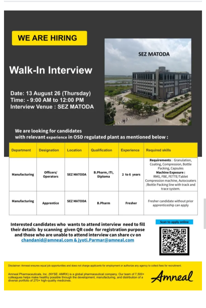 Manufacturing Officer / Operator / Apprentice required in Matoda