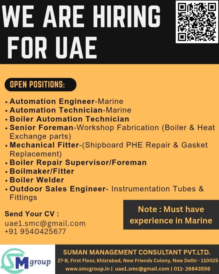 Marine, Boiler & Automation Roles (UAE)