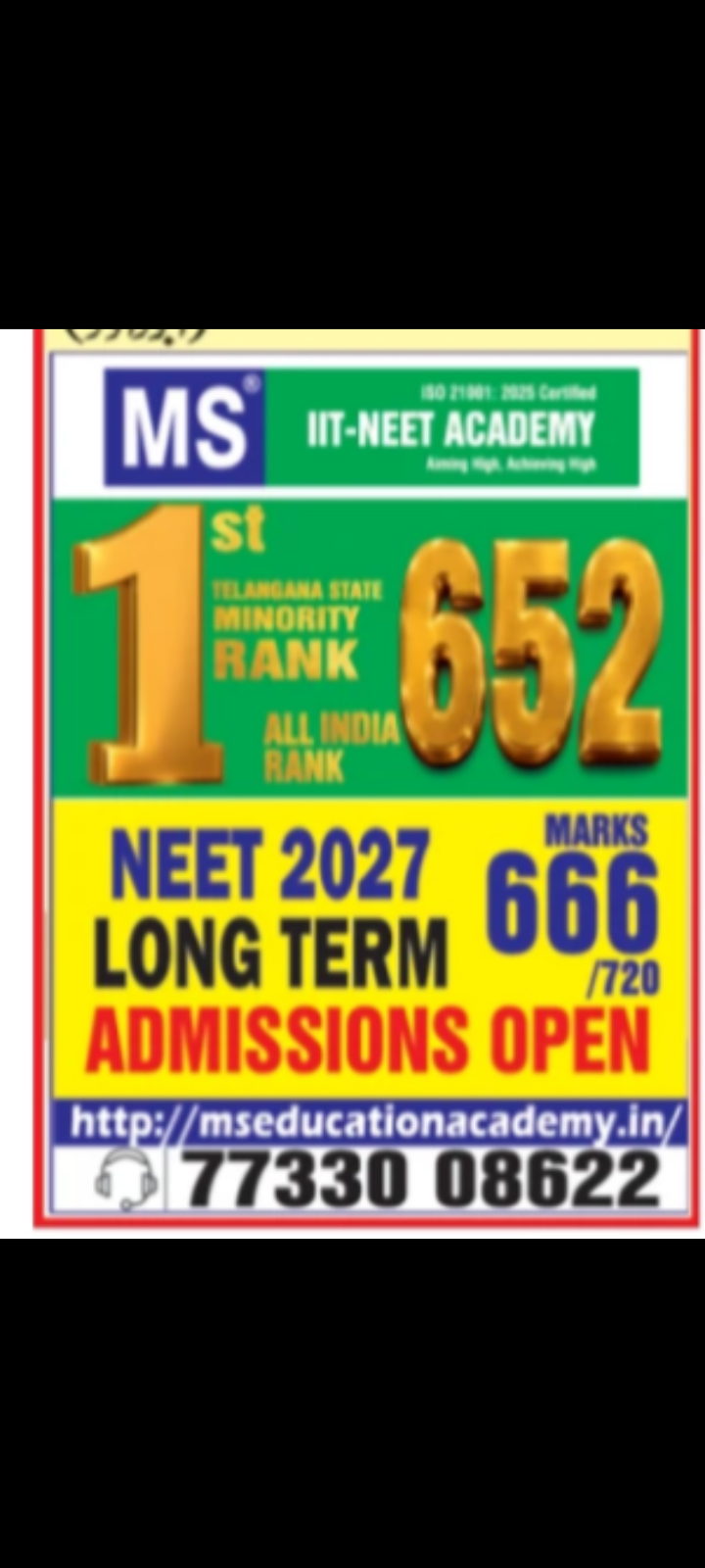 MS IIT-NEET Academy Admission