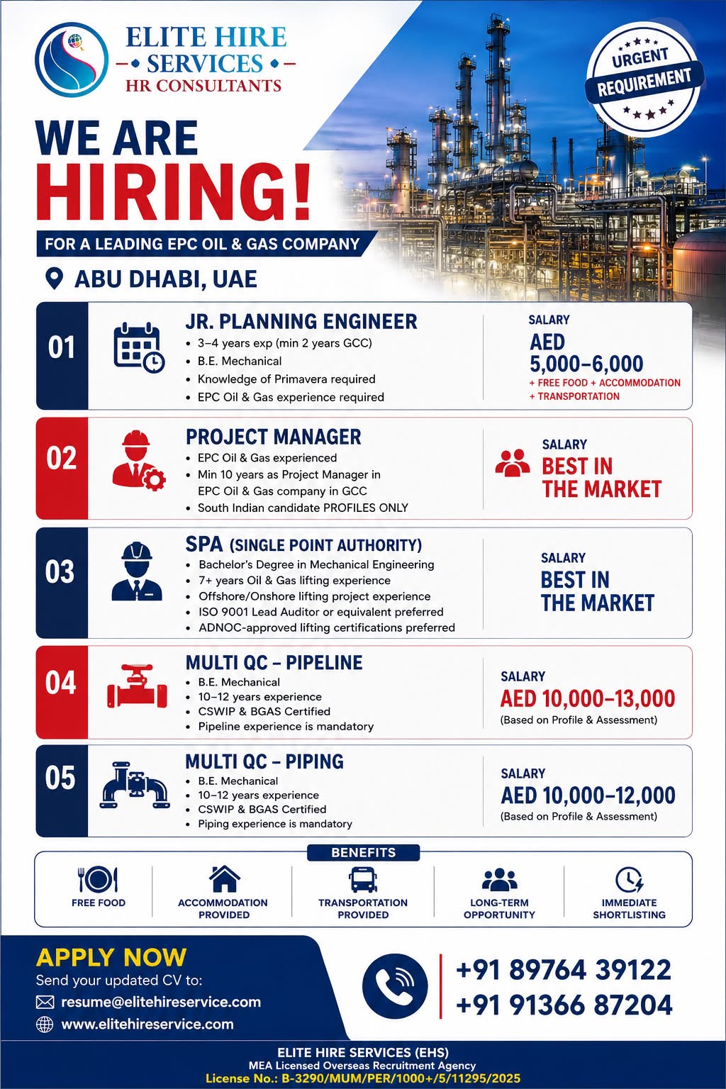 Multiple EPC Oil & Gas Jobs in UAE