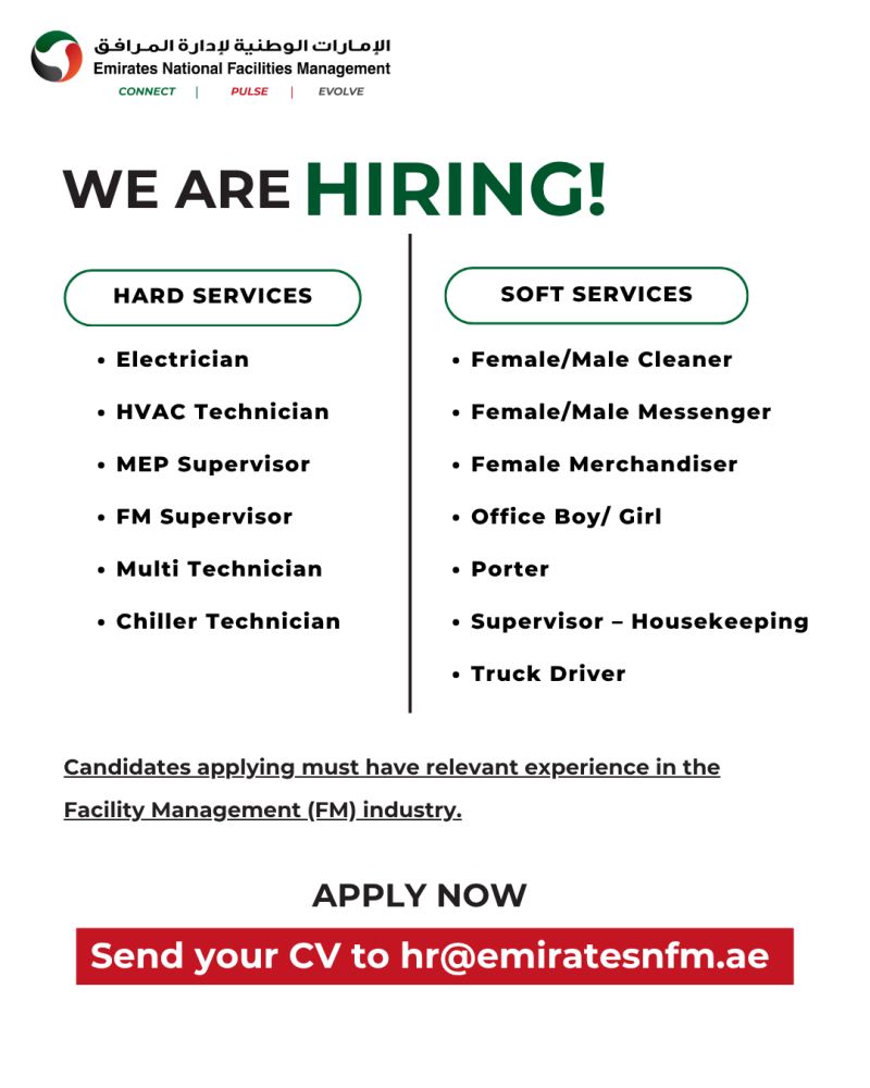 Multiple FM roles hiring  in UAE