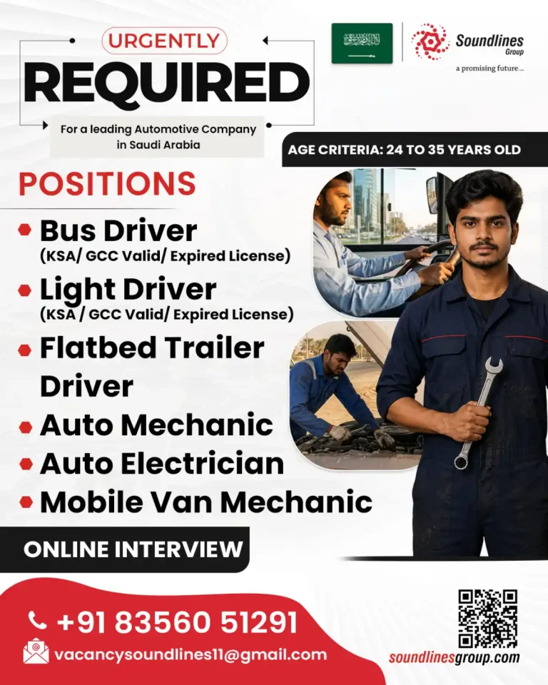 multiple job opening in Saudi Arabia