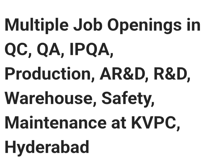 Multiple Job Openings at KVPC