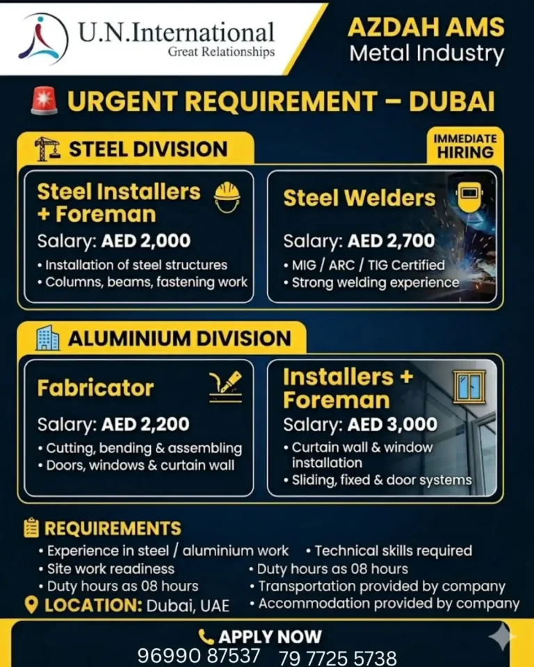 multiple job openings in Dubai