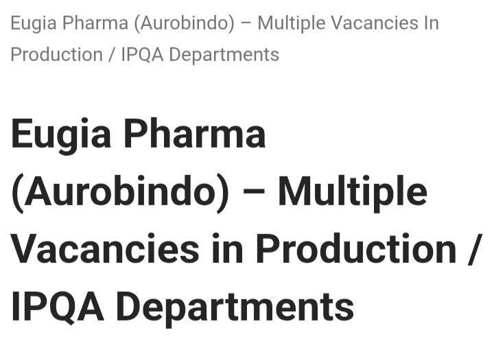 Multiple Job Openings –  in Hyderabad