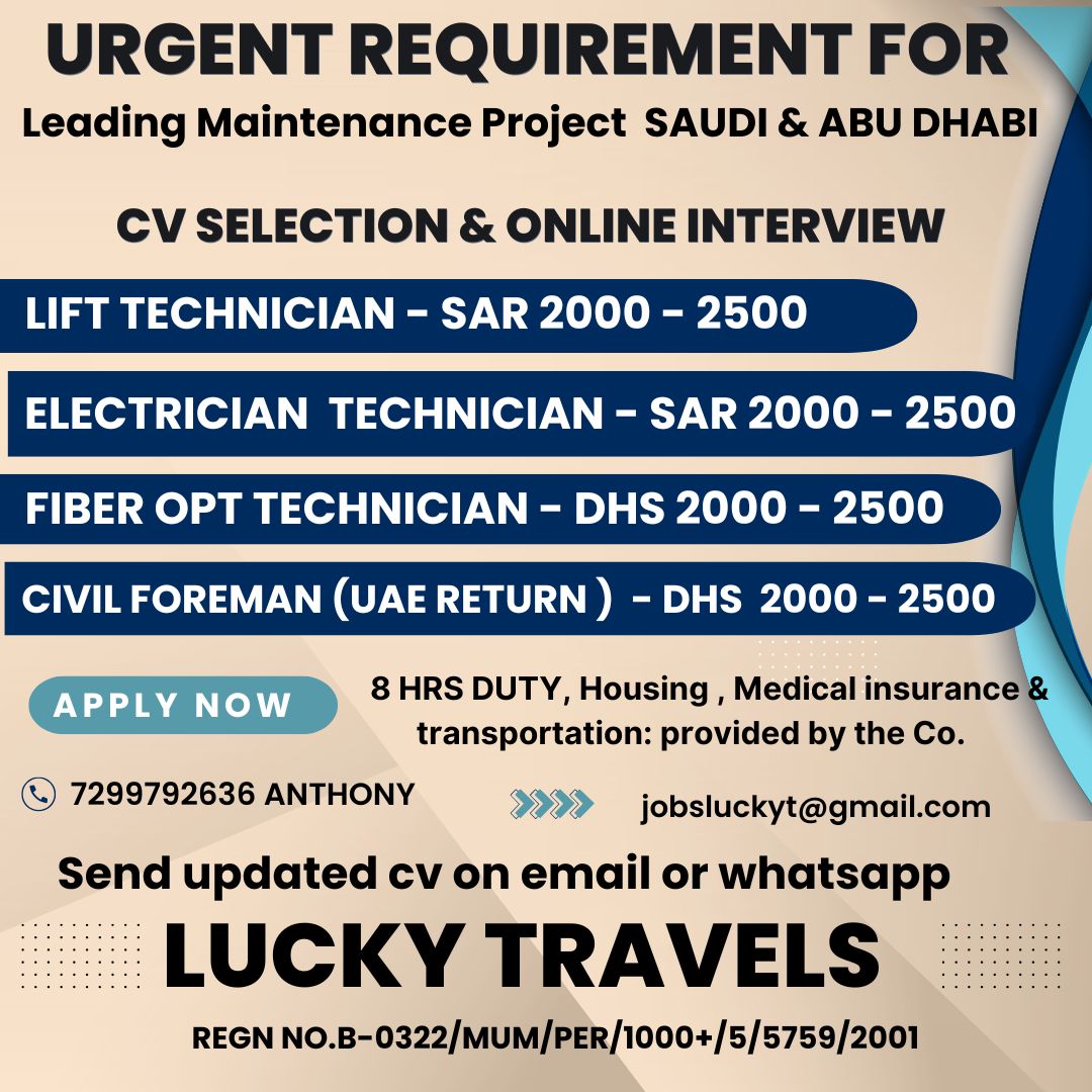 multiple job openings in KSA/ UAE