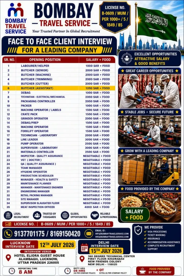 Multiple Job Openings in Saudi Arabia