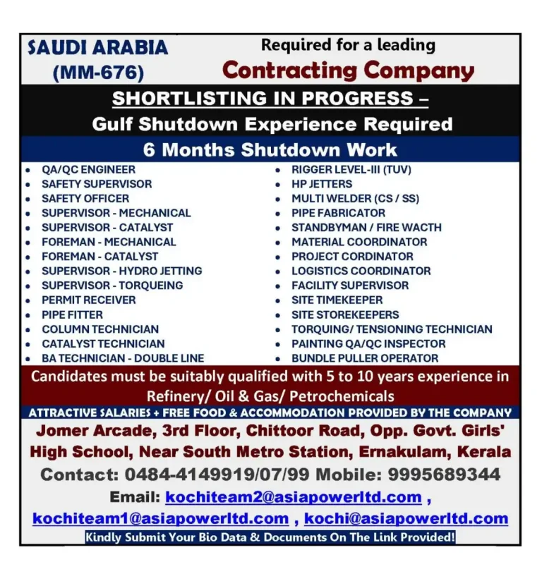 multiple job vacancies in Saudi
