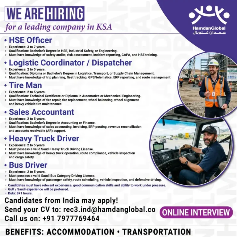 Multiple Jobs Available in Saudi Arabia 🇸🇦👷