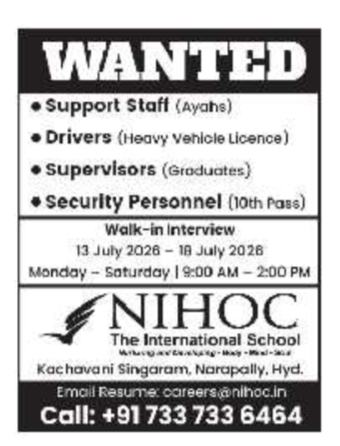 multiple vacancies in Hyderabad