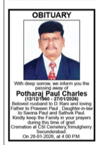OBITUARY: Potharaj Paul Charles 🕊️