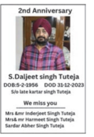 Obituary - S. Daljeet Singh Tuteja
