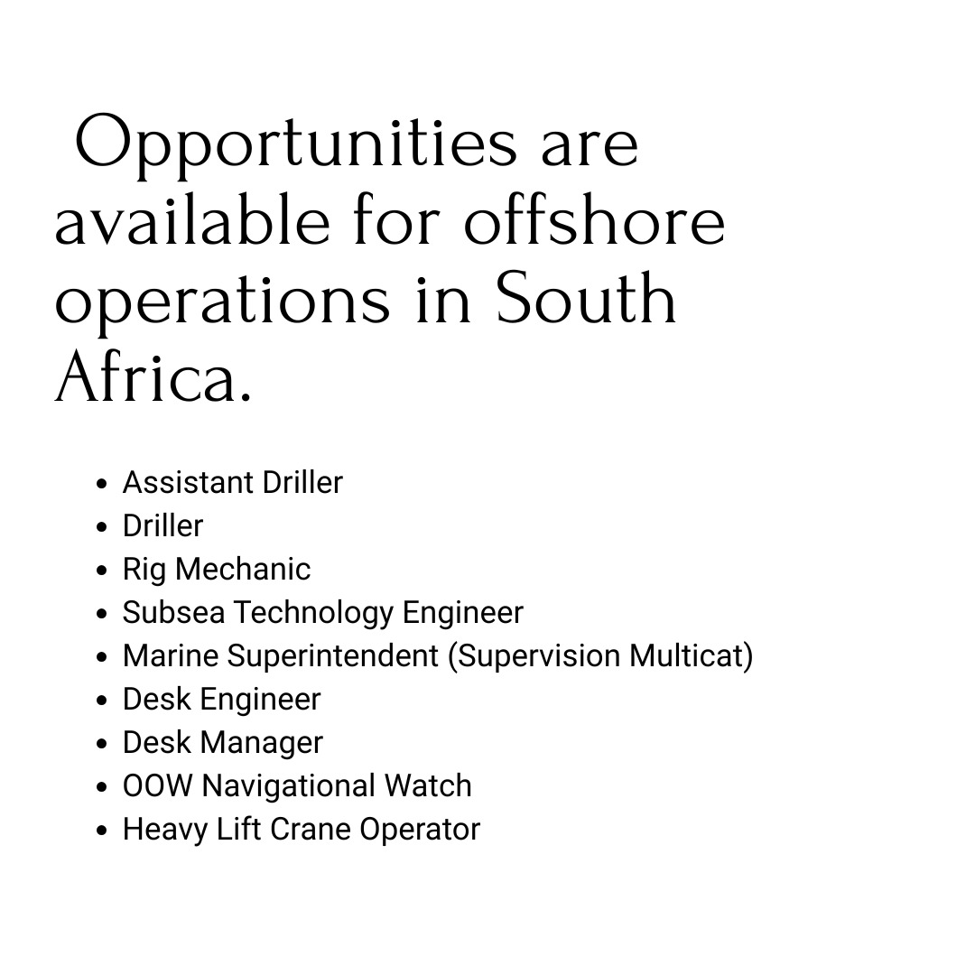Offshore job Opportunities in south Africa africa