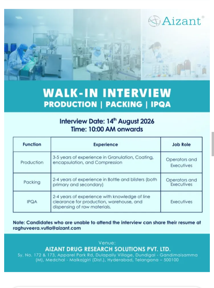 Operators & Executives required in Hyderabad