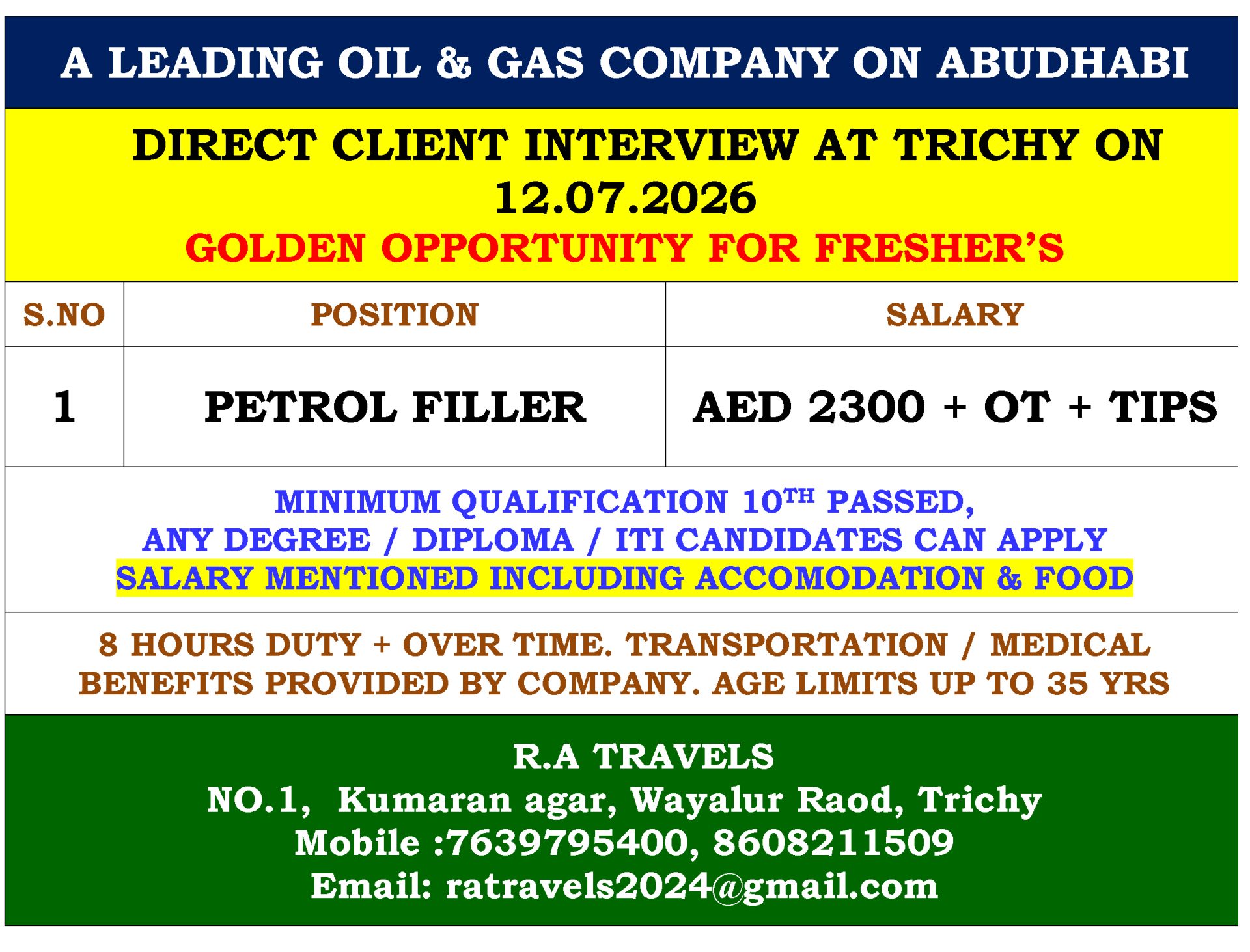 Petrol Filler Required in Abu Dhabi 🇦🇪