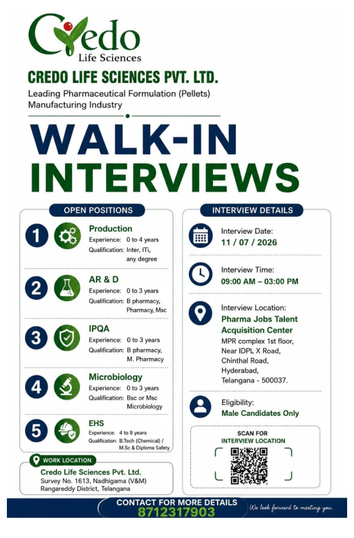 pharma job opportunity