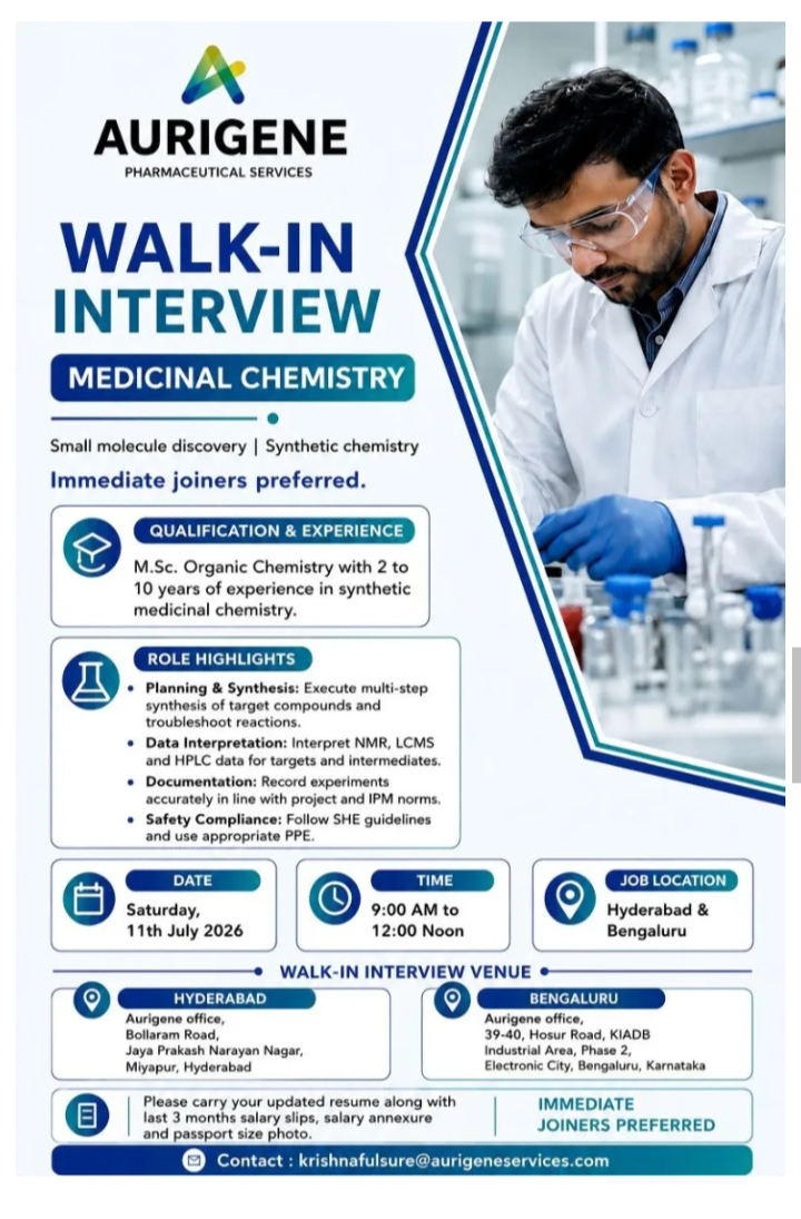 pharma job opportunity