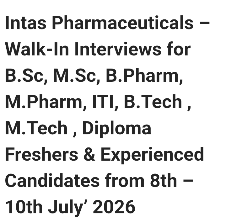 pharma job opportunity