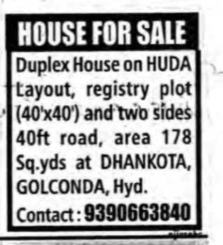 Plot for sale in Golconda