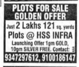 Plots for Sale – Golden Offer