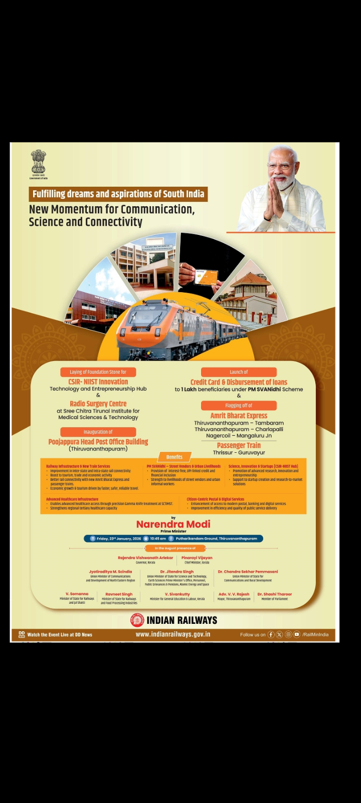 🇮🇳 PM Narendra Modi Launches Major Projects in Kerala