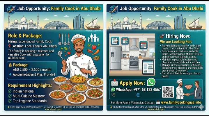 private cook required in abu dhabi
