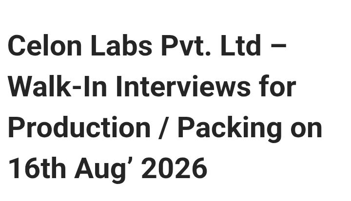 Production / Visual Inspection / Packing staff required in Hyderabad