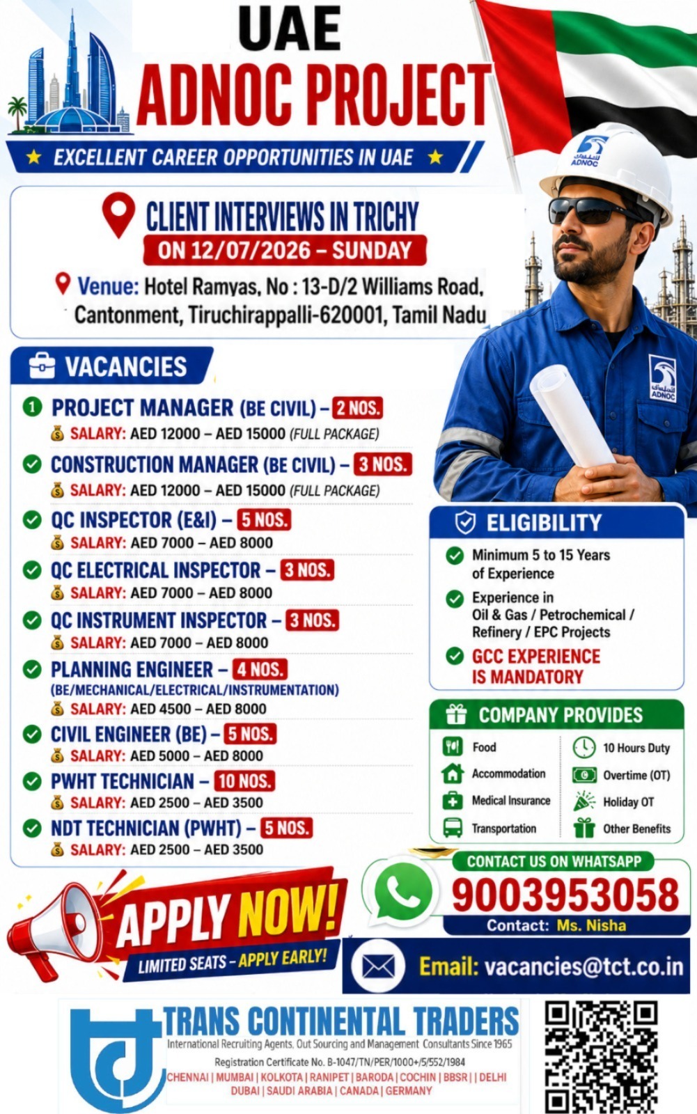 Project Managers & Engineers Required in UAE