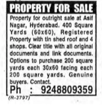 Property for Sale – Asif Nagar