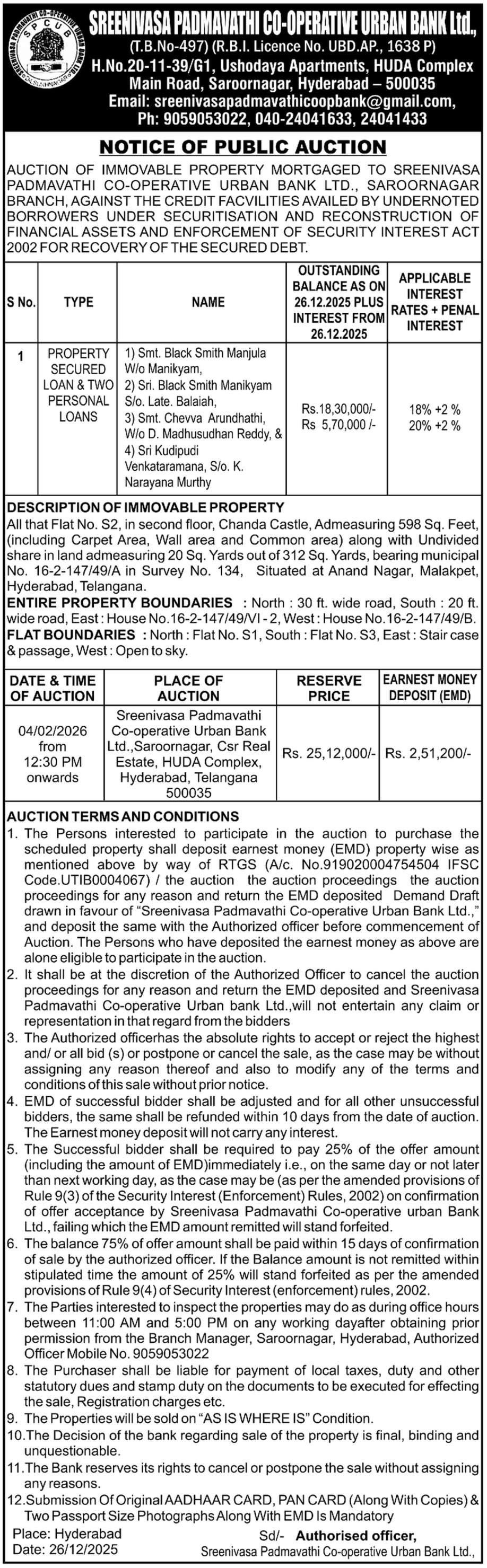 PUBLIC AUCTION NOTICE 🏢