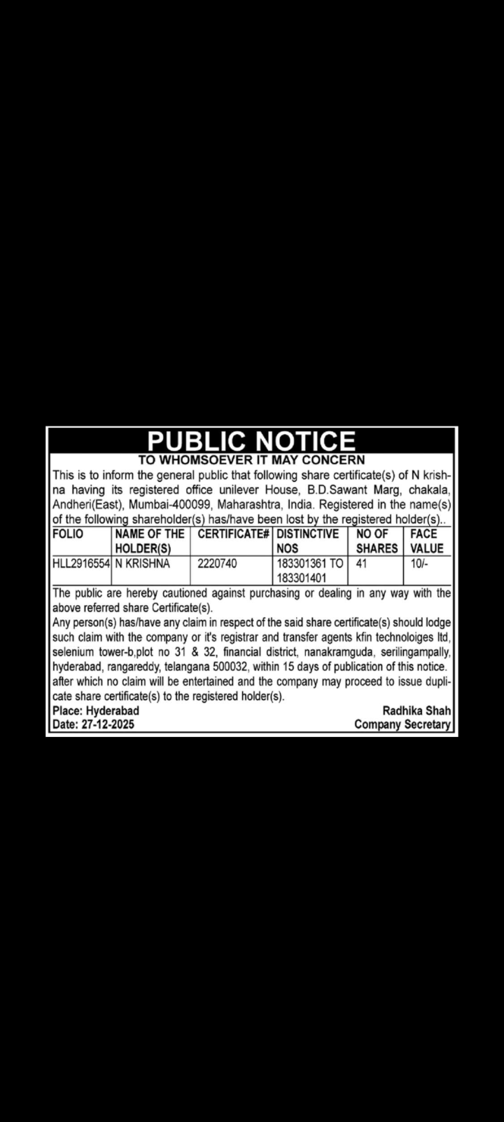 Public Notice