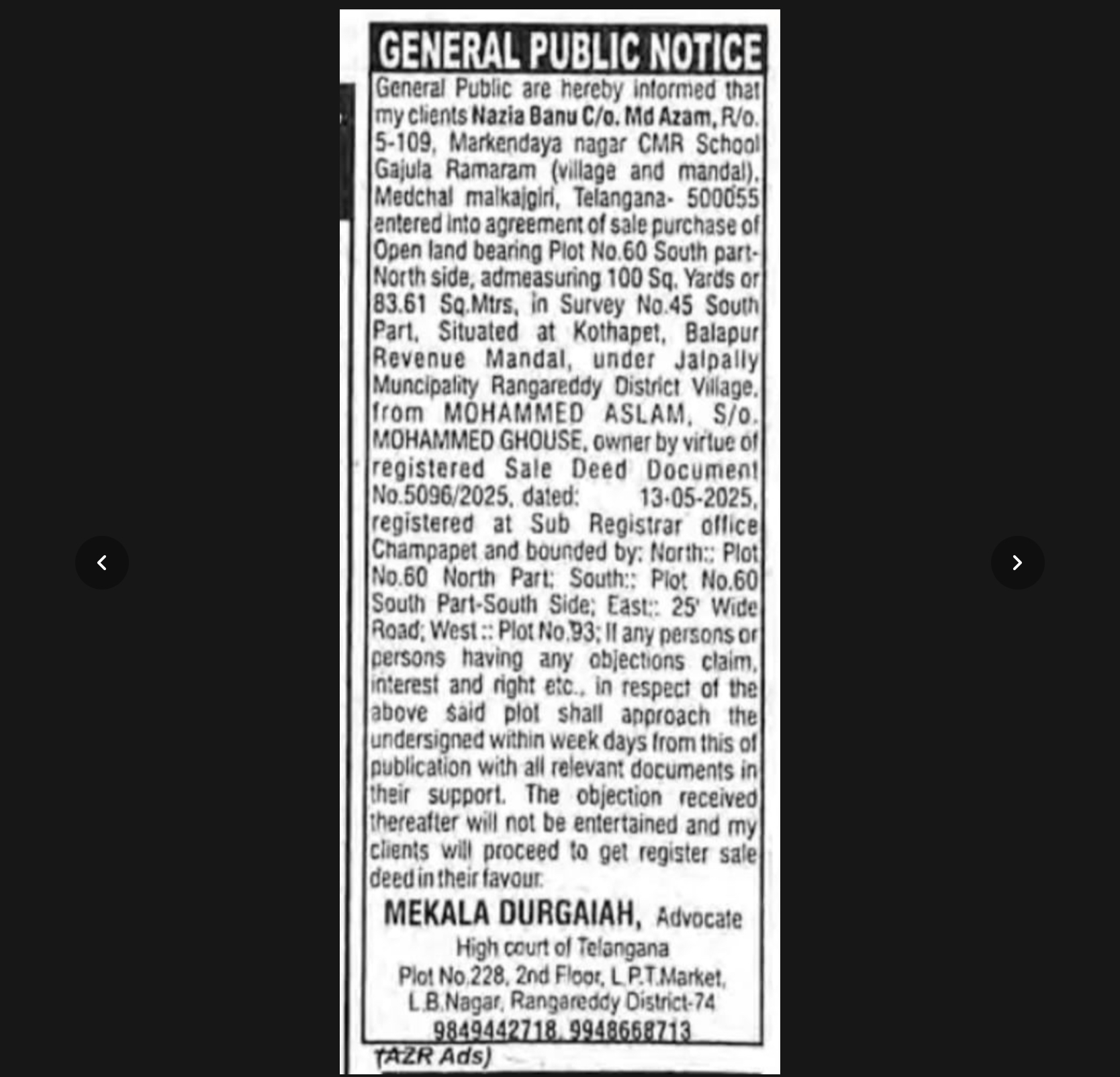 Public notice