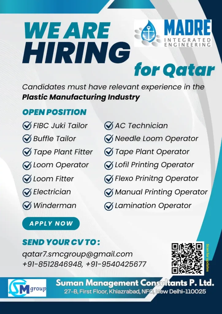 Qatar – Plastic Manufacturing Industry (Madre Integrated Engineering)