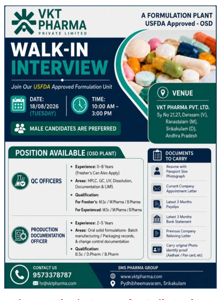 QC Officer / Production Documentation Officer required in Andhra Pradesh