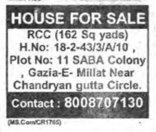RCC House for Sale